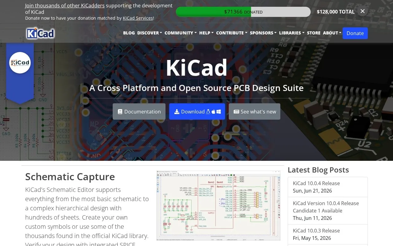 لقطة من KiCad في المتصفح