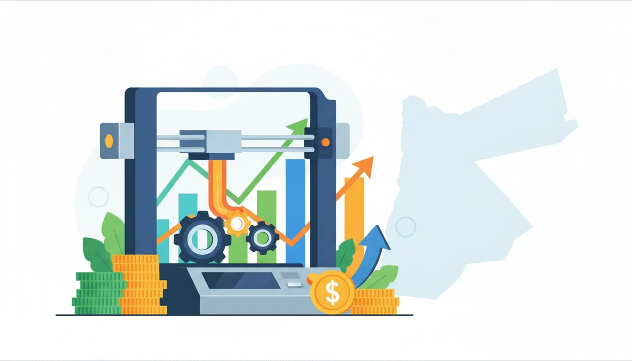 دراسة جدوى مشروع تصنيع طابعات ثلاثية الأبعاد متخصصة لإنتاج قطع غيار صناعية معدنية في الأردن